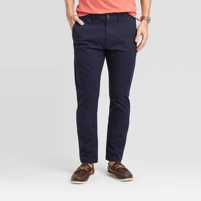 Goodfellow & Co Men's Mid Rise Slim Leg Slim Straight Chino Pants