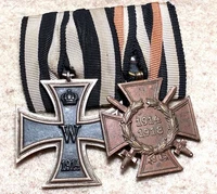 Wwi German Iron Cross Medal 1914 Original Militaria WWI mounted group of two German medals
