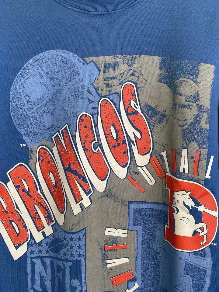 Sudadera De Colección Denver Broncos Logo 7 Cuello Redondo Para Hombre Talla S NFL 1991 Foto 3 de 4