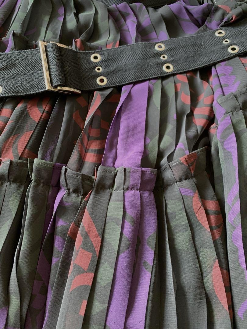 Sacai Belted Pleated Skirt | eBay