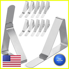 Clipra Tablecloth Clips Usa - 12 Pack Stainless Steel Rust Proof Table