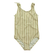 Rylee + Cru Millie Tie One-Piece Swimwear Grey Stripe Size 4-5 Years