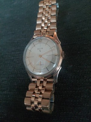 1950 s ELGIN Pie pan crosshairs dial Cal. 712 wristwatch - Runs
