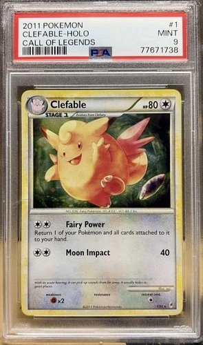 Pokemon Clefable Holo Psa 9 Call Of Legends 1/95 Rare Mint Card Vintage 2011