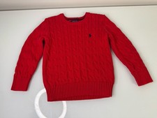 Polo Ralph Lauren Kids Youth Red Cable Knot Sweater Size Small See Info Pony