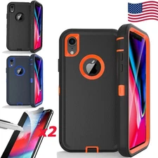 For iPhone XR/XS MAX Cell Phone Case Cover Heavy Duty Rugged+2x Screen Protector