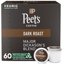 Peet's Major Dickason's Blend Dark Roast Coffee 60 K Cup Pods Pack of 6