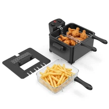 5 Liter Electric Deep Fryer 1700W Oil Fryer with 3 Detachable Frying Baskets