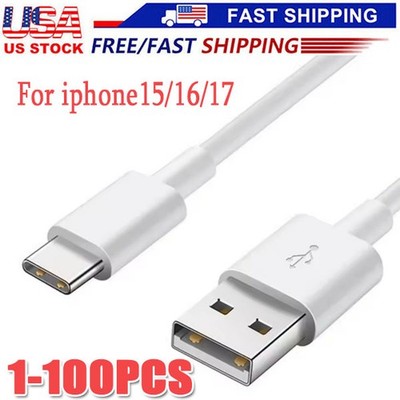 IPhone17 16 15 Pro Max USB-A Cable Fast Charger Type C Charging Data lot Cord