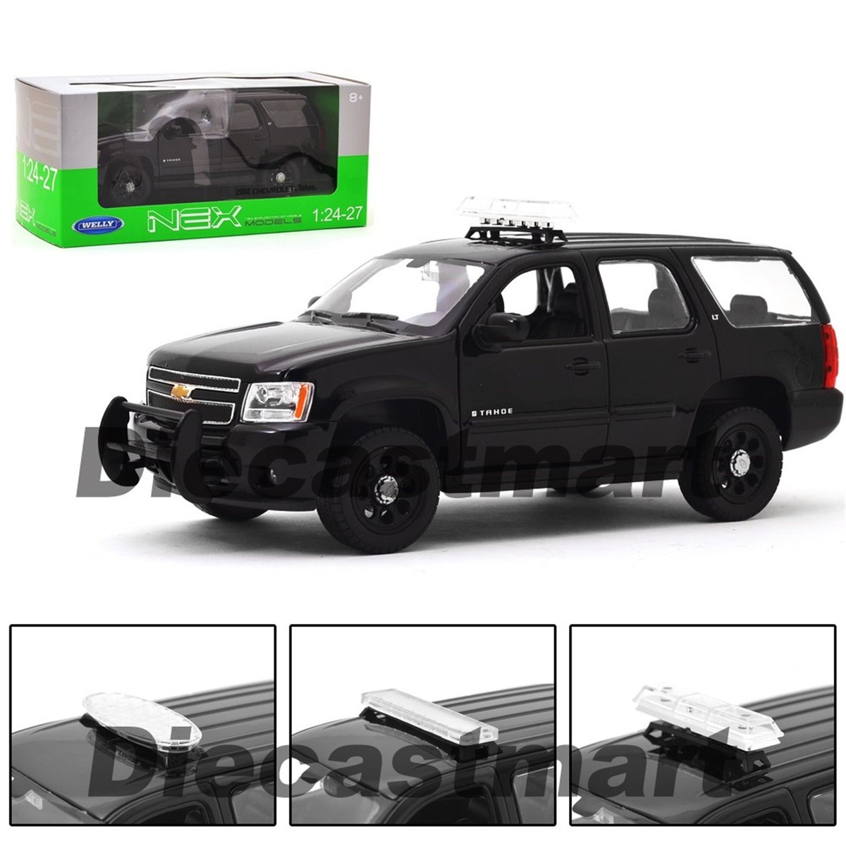 WELLY 1:24 2008 CHEVROLET TAHOE POLICE VERSION DIECAST MODEL CAR