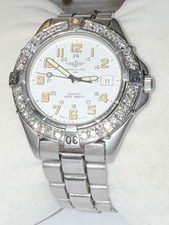 BREITLING MEN'S 38MM COLT QUARTZ A57035 LAB GROWN DIAMOND WATCH 12