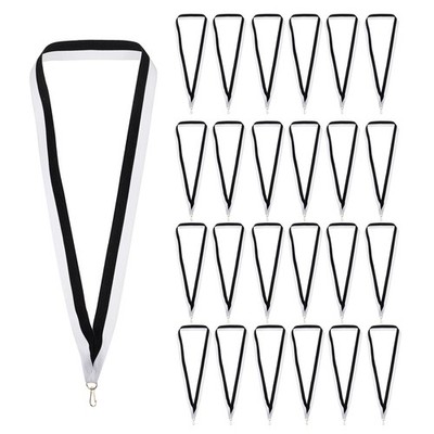 Nackenbänder 50er Set, Polyester mit Clip, schwarz/weiß