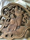 Pair of Antique Qing 19th c. Chinese Gilded Carved Wood Panels w/ Scholars Scene — photo 7