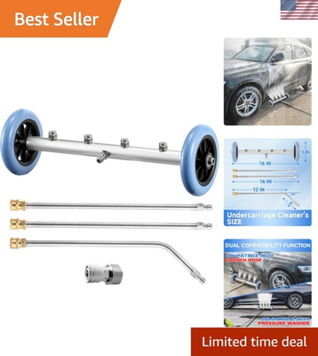 #ad 16 Inch Under Car Washer Attachment 4000 PSI Pressure Cleaner with 4 Nozzles $52.24