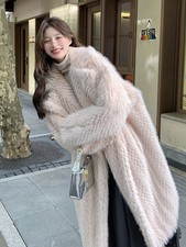 Women Coat Winter 2025 New Loose Thicken Mink Fur Long Lamb Wool Warm Long Coat