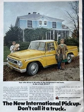 Vintage 1967 International pickup truck original color ad A134