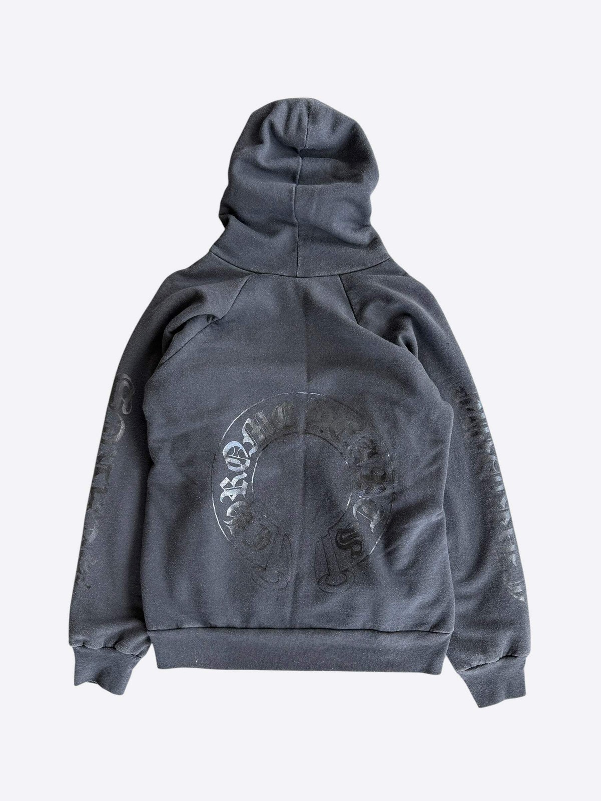 Chrome Hearts Black Horseshoe Logo Thermal Hoodie
