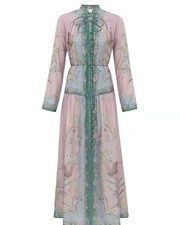 ZIMMERMANN Summer Resort Floral Long Dress Belted Slimming Elegant Women