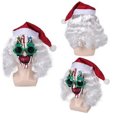 Terrifier 3 art the clown 2024 Halloween Latex Mask with Christmas tree glasses