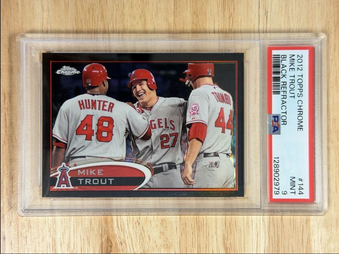 2012 Topps Chrome Black Refractor Mike Trout 013/100 PSA 9 Los Angeles Angels