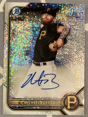 MIKE BURROWS Auto ⚾️#071/299⚾️ 2022 Bowman Chrome Speckled Ref Autograph⚾️Astros