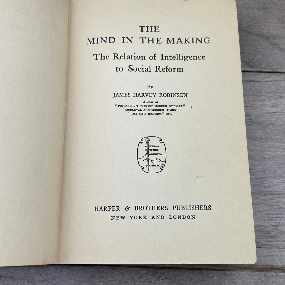 The Mind In The Making, Джеймс Харви Робинсон (1921) первое издание винтажный в твердом переплете - Изображение 4 из 4