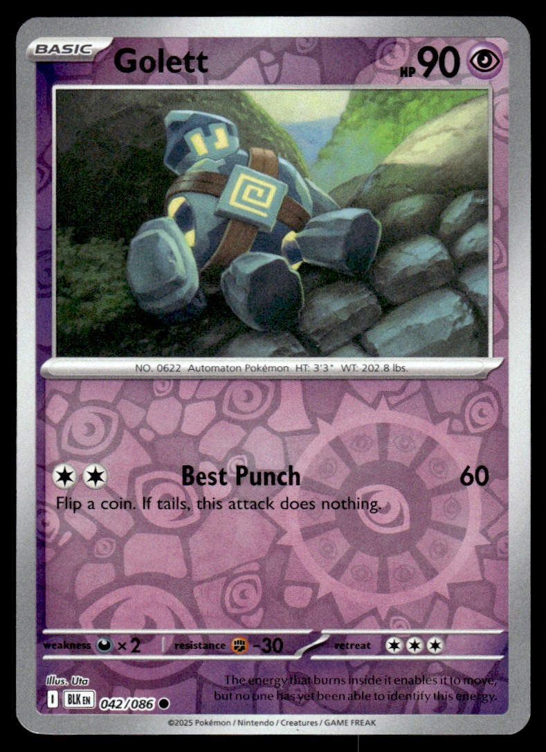 2025 Scarlet & Violet Series - Black Bolt Golett Common/Reverse Holo #42