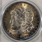 1886P 1886 P MORGAN SILVER DOLLAR UNC UNCIRCULATED RAINBOW TONING #14