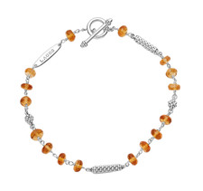 New LAGOS Caviar Icon Sterling Silver and CITRINE Beaded Toggle Bracelet 7/M