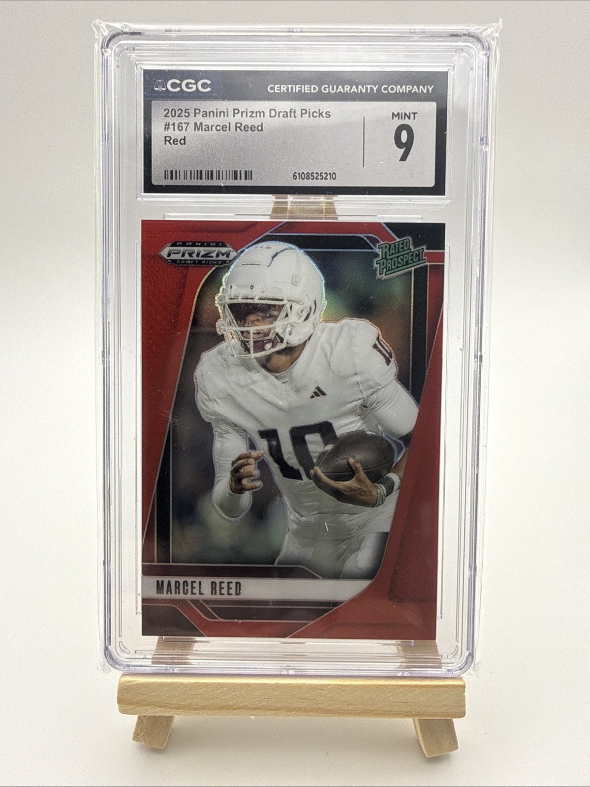 2025 Panini Prizm Draft Picks - Marcel Reed #167 Red Prizm /399 (RC) - CGC 9