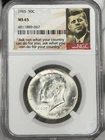 1965-S 50c Kennedy Half Dollar NGC MS65 40% Silver San Francisco US Coin