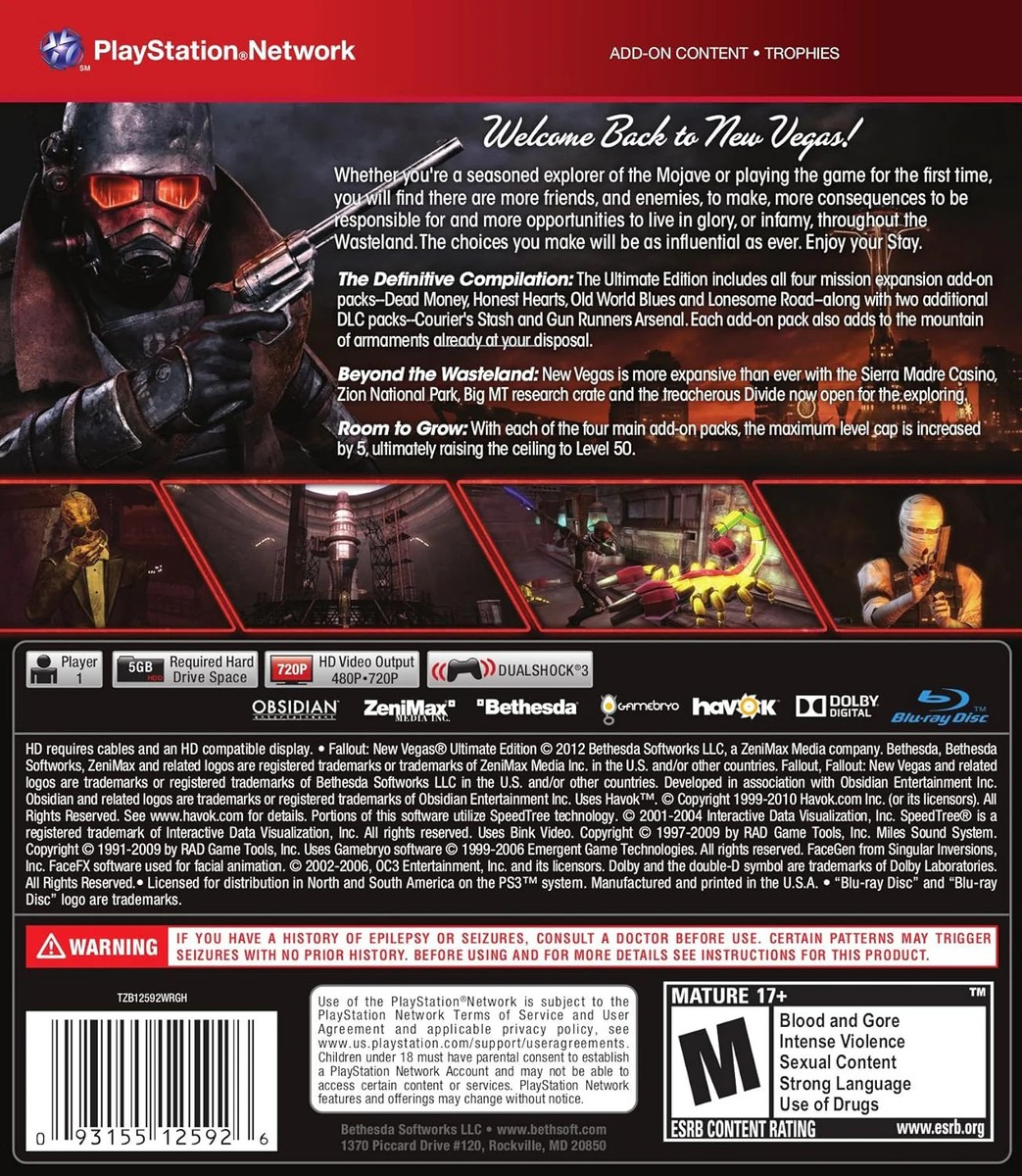 Fallout New Vegas Ultimate Edition &ndash; PlayStation 3 PS3 &ndash; Completo ITA