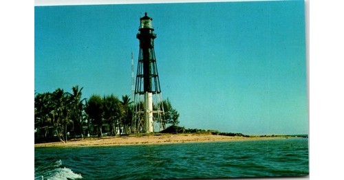 Hillsboro Inlet Lighthouse Broward County FL Postcard 1950s-70s Dexter ...