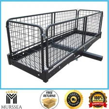 Erickson 07496 60"x20" Folding Steel Hitch Cargo Carrier – 500 lb Capacity