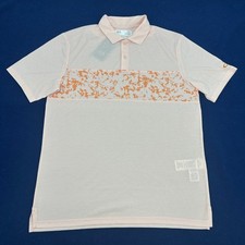 Oakley HydrolixPolo Shirt Men's M Pastel Orange Sand Print Golf Regular Fit NEW