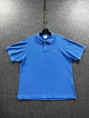 Lacoste Polo Shirt Mens XL Sz 6 Blue Cotton Pique Croc Logo Classic Short Sleeve