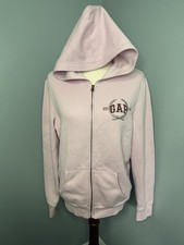 GAP Women  s Pink Full Zip Y2K Hoodie Sz L