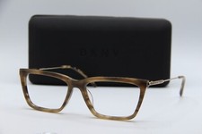 NUEVAS GAFAS DKNY DK 709S 215 MARRÓN CUERNO DORADO MARCOS AUTÉNTICOS 55-16