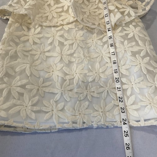 Pins and Needles Mini Dress Strapless Cream Peplum Womens Size 0 Floral - Picture 9 of 12