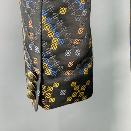 MATTHEW WILLIAMSON TALLA S Negro Multicolor con Textura Poliéster Seda Traje - Imagen 6 de 15