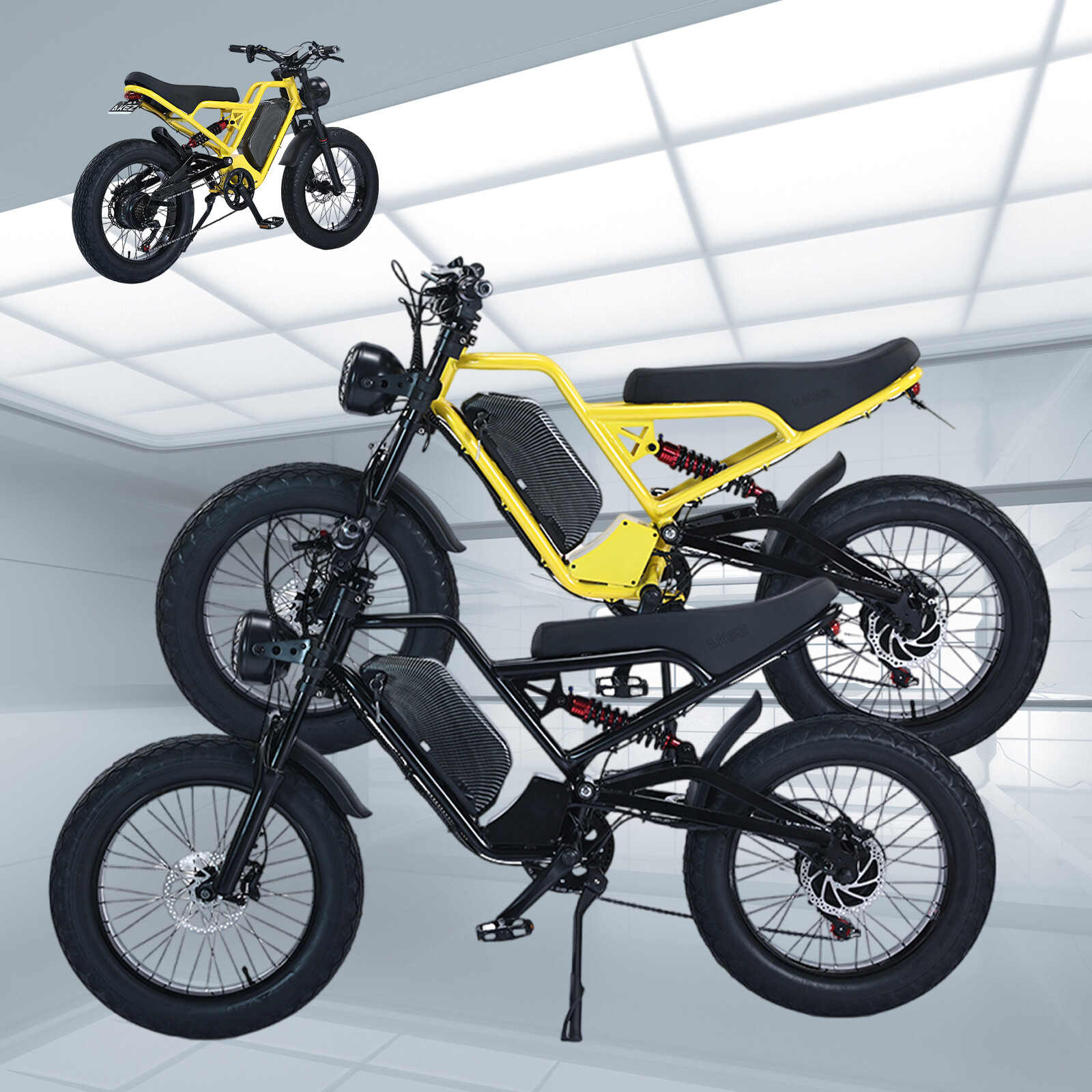 New 1500W 48V 18AH Electric Bicycles Ebikes For Adult 20in Highway Tires 45KM/eP