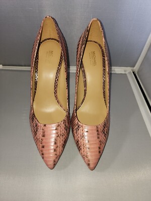 New Michael Kors Genuine Snake Claire Rose Pumps Size 7