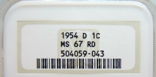1954 D Lincoln Wheat Penny Cent NGC Certified MS 67 RD Red - FREE PRIORITY SHIP - Picture 3 of 5