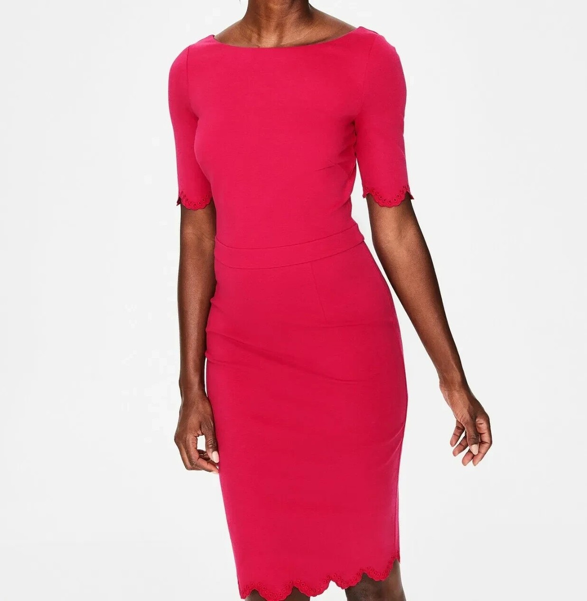 Boden Emma Ponte Dress Dark Rose Size 16 New With Tags UK