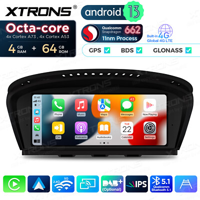 XTRONS 8.8'' Autoradio für BMW E60 E90 Qualcomm 662 Android 13 4G+64G 8-Core GPS