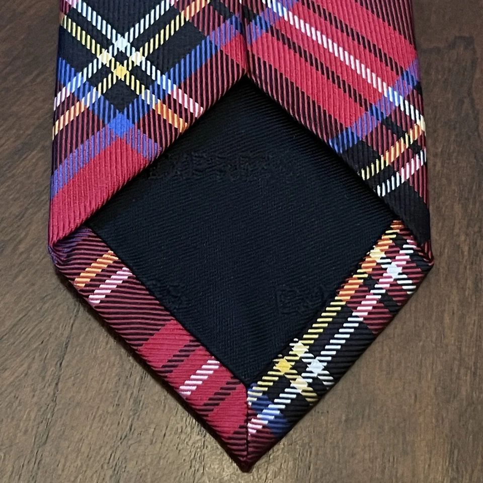 Corbata Express roja azul dorada 100 % seda para hombre hecha en China” Foto 2 de 4