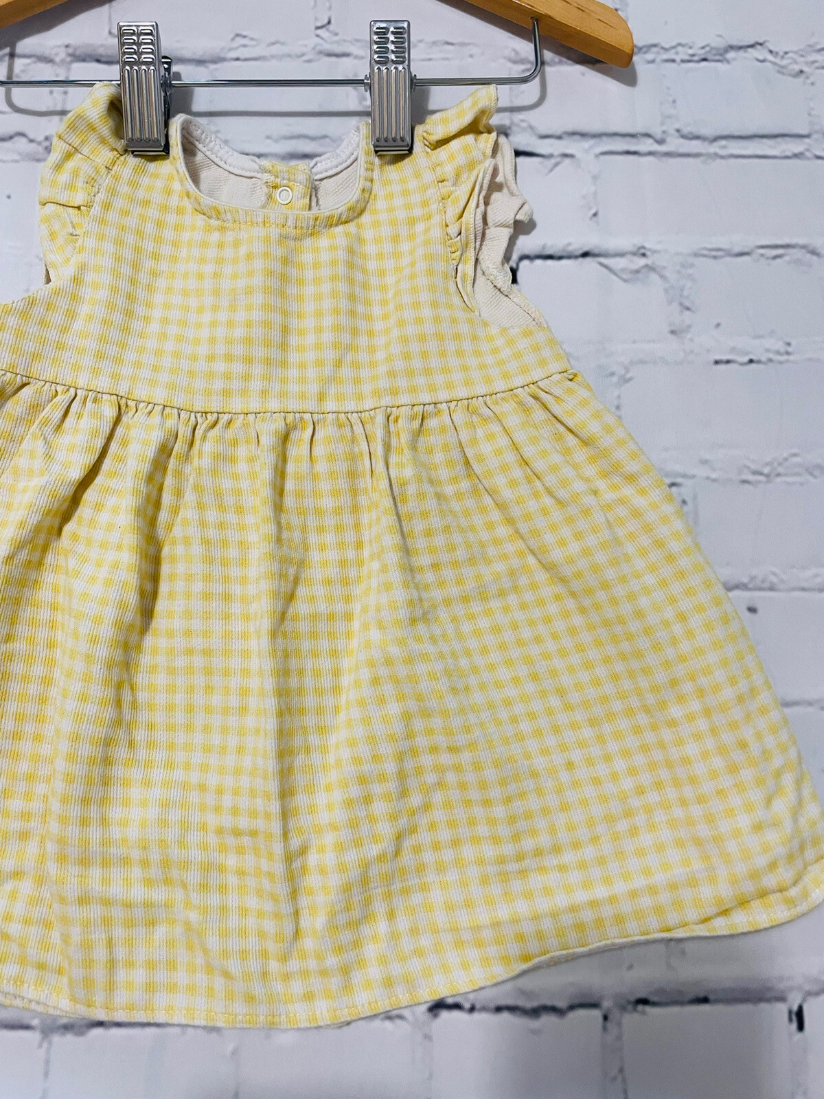 Baby Girls 912 Months Clothes Cute Yellow Check Dress *We Combine