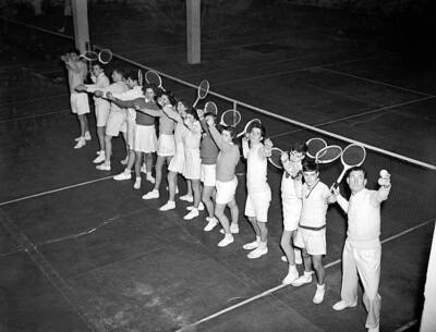 Dan Maskell the lawn tennis association coach gives some lessons Tennis Photo