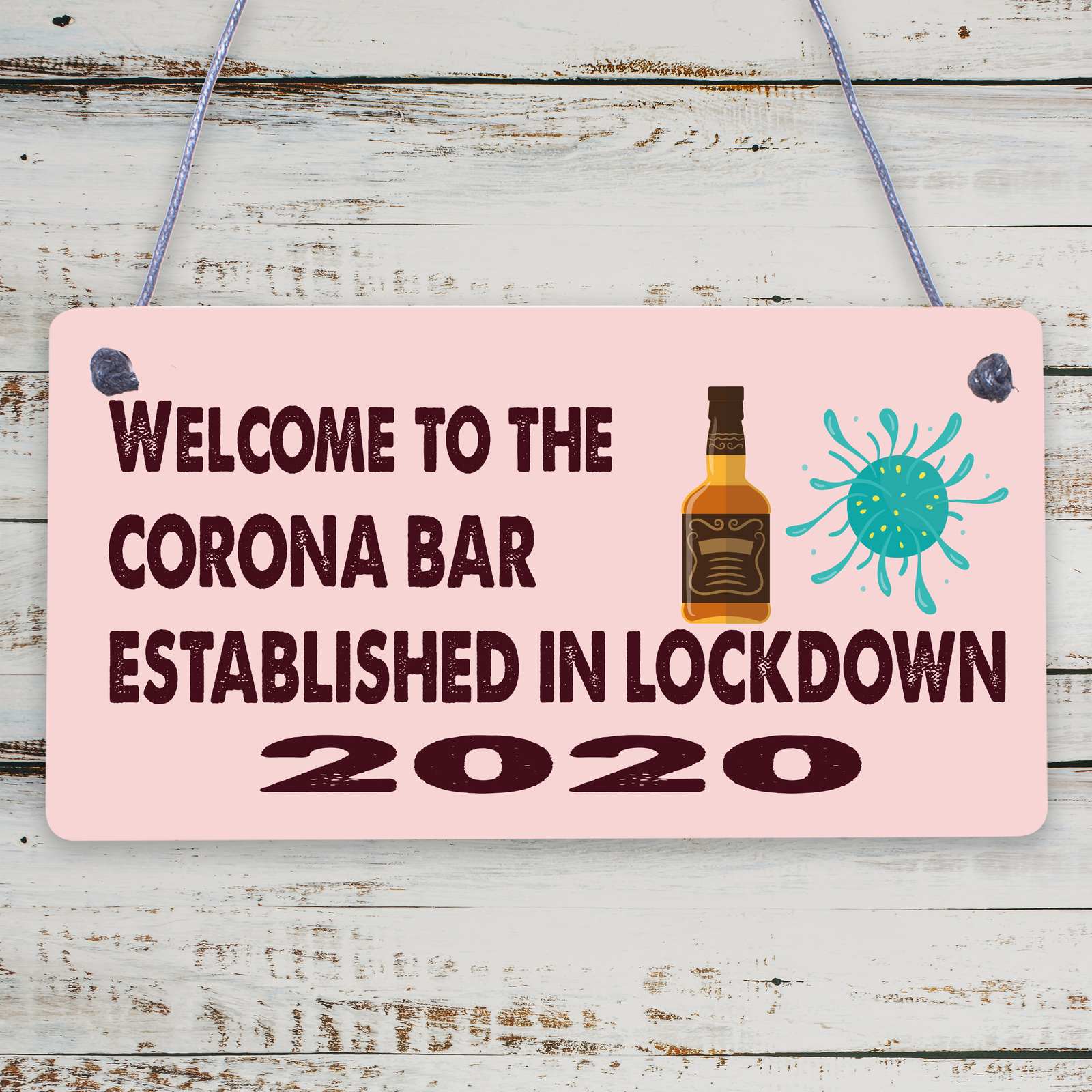 Novelty Corona Bar Sign Funny Quirky Hanging Sign For Home Bar Gifts