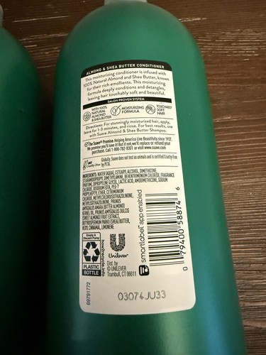 Suave Shampoo Balsamo al Burro di Mandorle e Karitè 40 Oz 2 Pezzi NUOVO DI ZECCA - Foto 4 di 4
